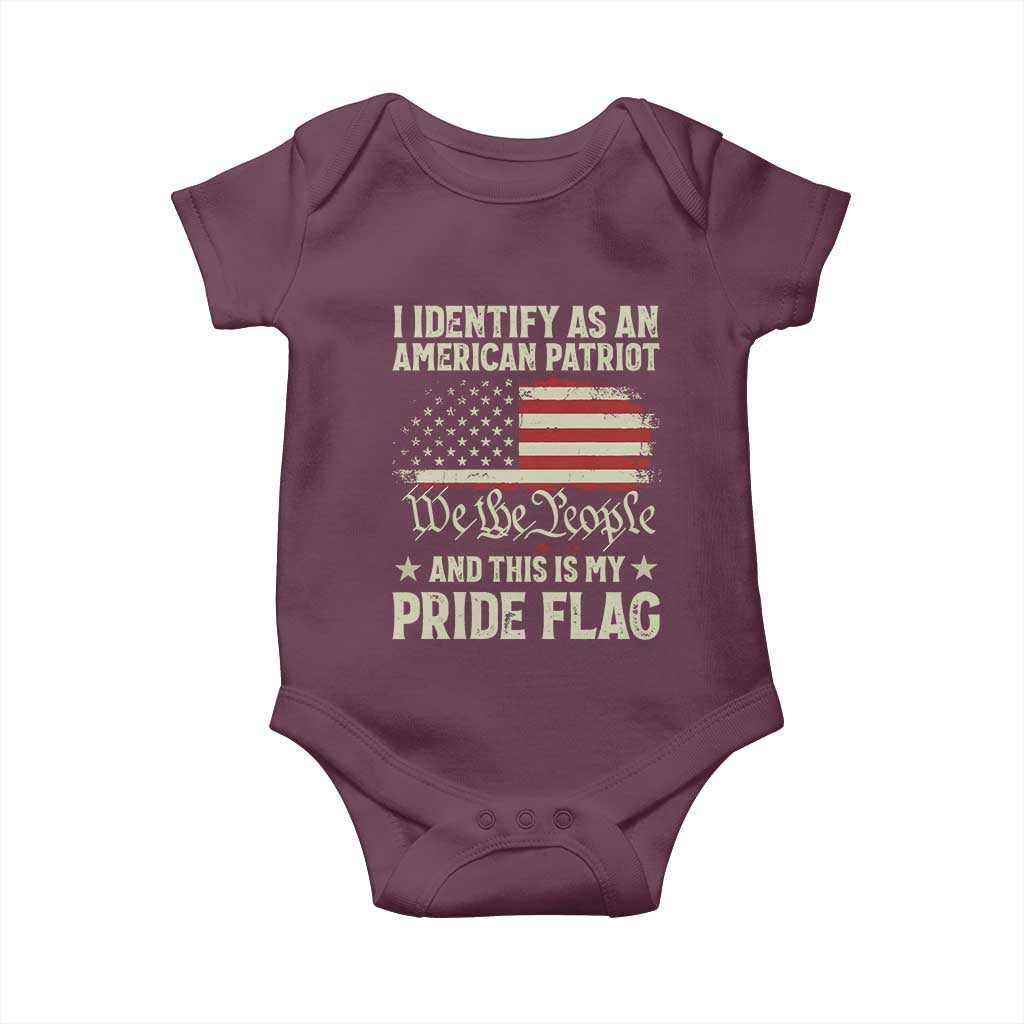 Funny I Identify As An American Patriot And This Is My Pride Flag Baby Onesie - Wonder Print Shop