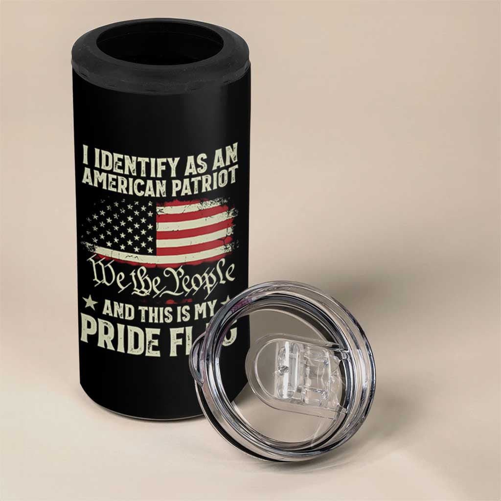 Funny I Identify As An American Patriot And This Is My Pride Flag 4 in 1 Can Cooler Tumbler - Wonder Print Shop