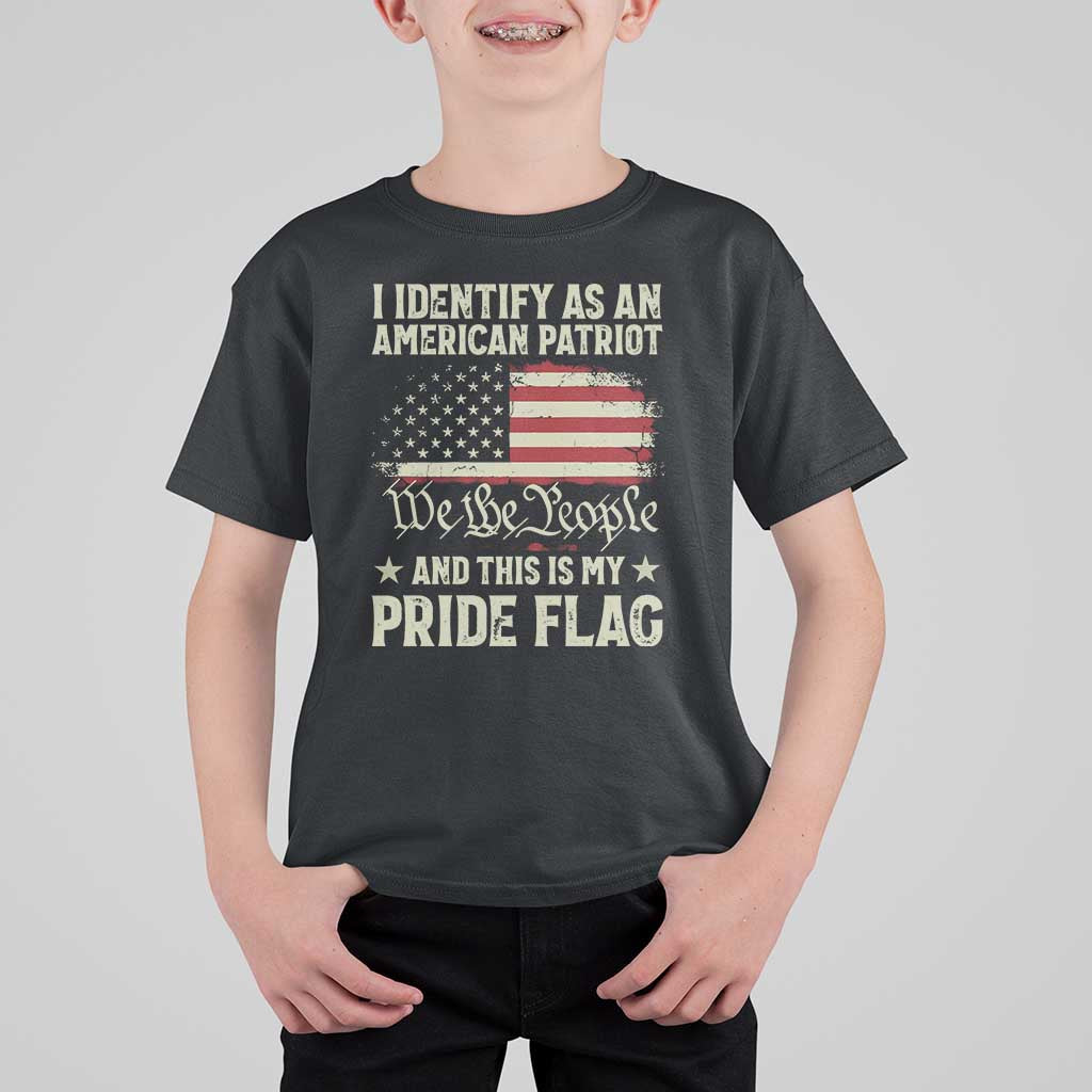Funny I Identify As An American Patriot And This Is My Pride Flag T Shirt For Kid - Wonder Print Shop