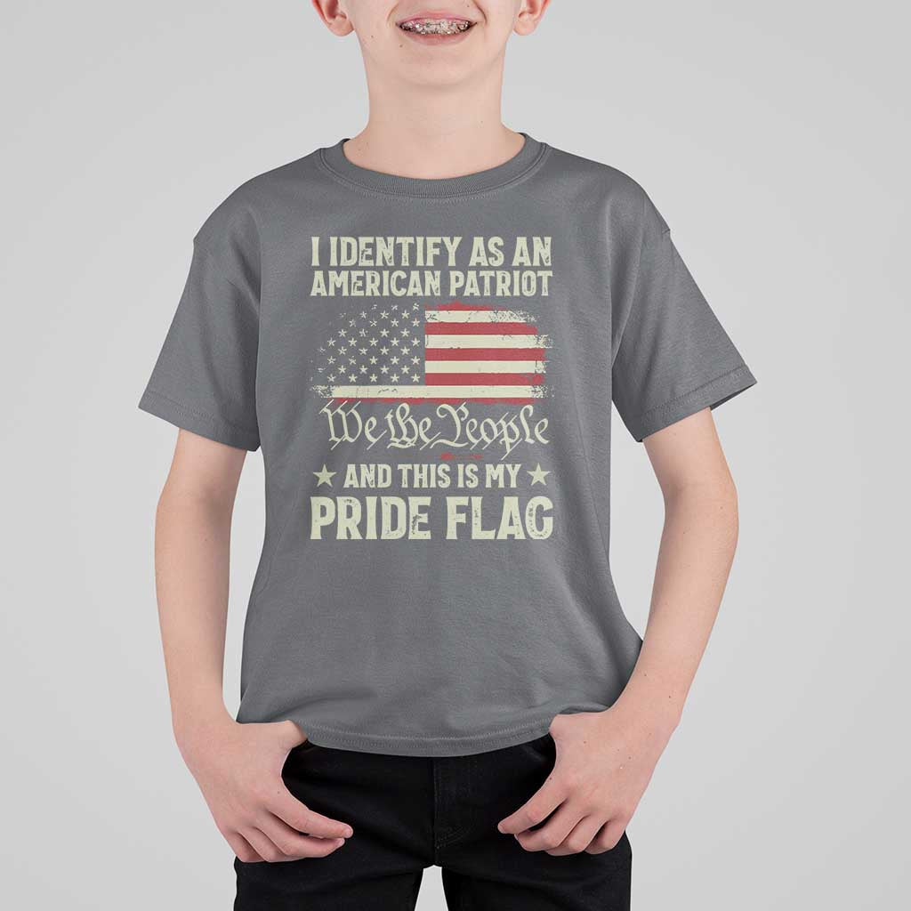 Funny I Identify As An American Patriot And This Is My Pride Flag T Shirt For Kid - Wonder Print Shop