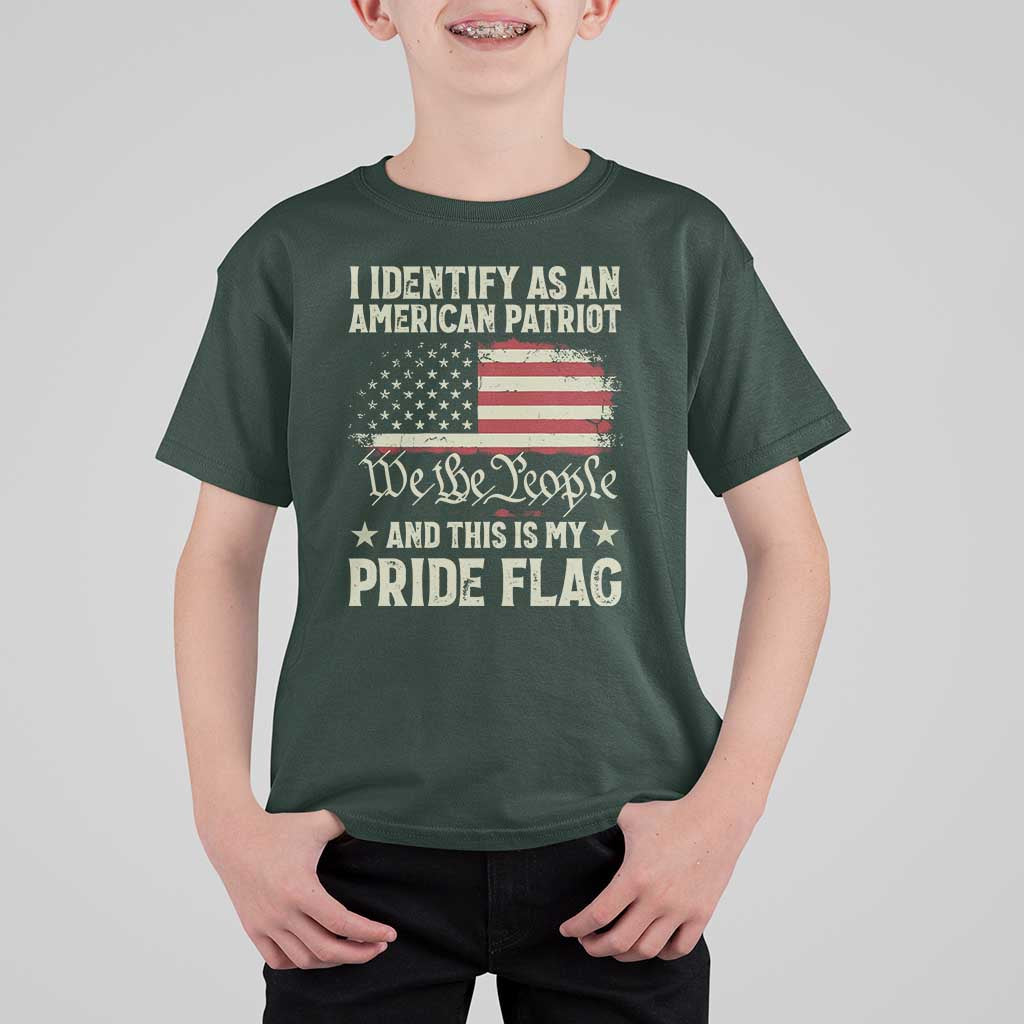 Funny I Identify As An American Patriot And This Is My Pride Flag T Shirt For Kid - Wonder Print Shop