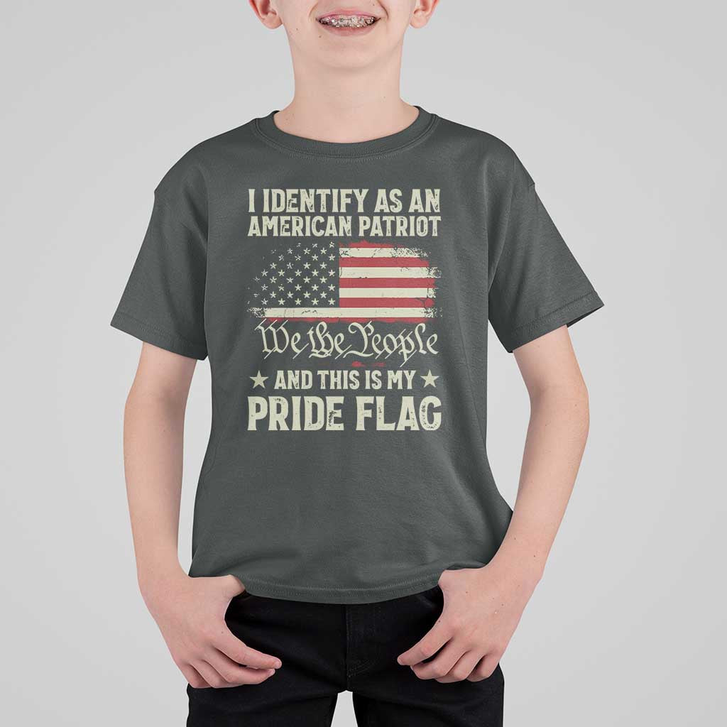 Funny I Identify As An American Patriot And This Is My Pride Flag T Shirt For Kid - Wonder Print Shop