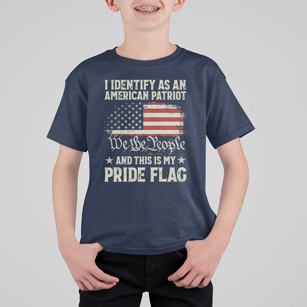 Funny I Identify As An American Patriot And This Is My Pride Flag T Shirt For Kid - Wonder Print Shop