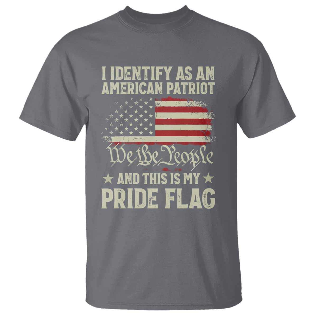 Funny I Identify As An American Patriot And This Is My Pride Flag T Shirt - Wonder Print Shop