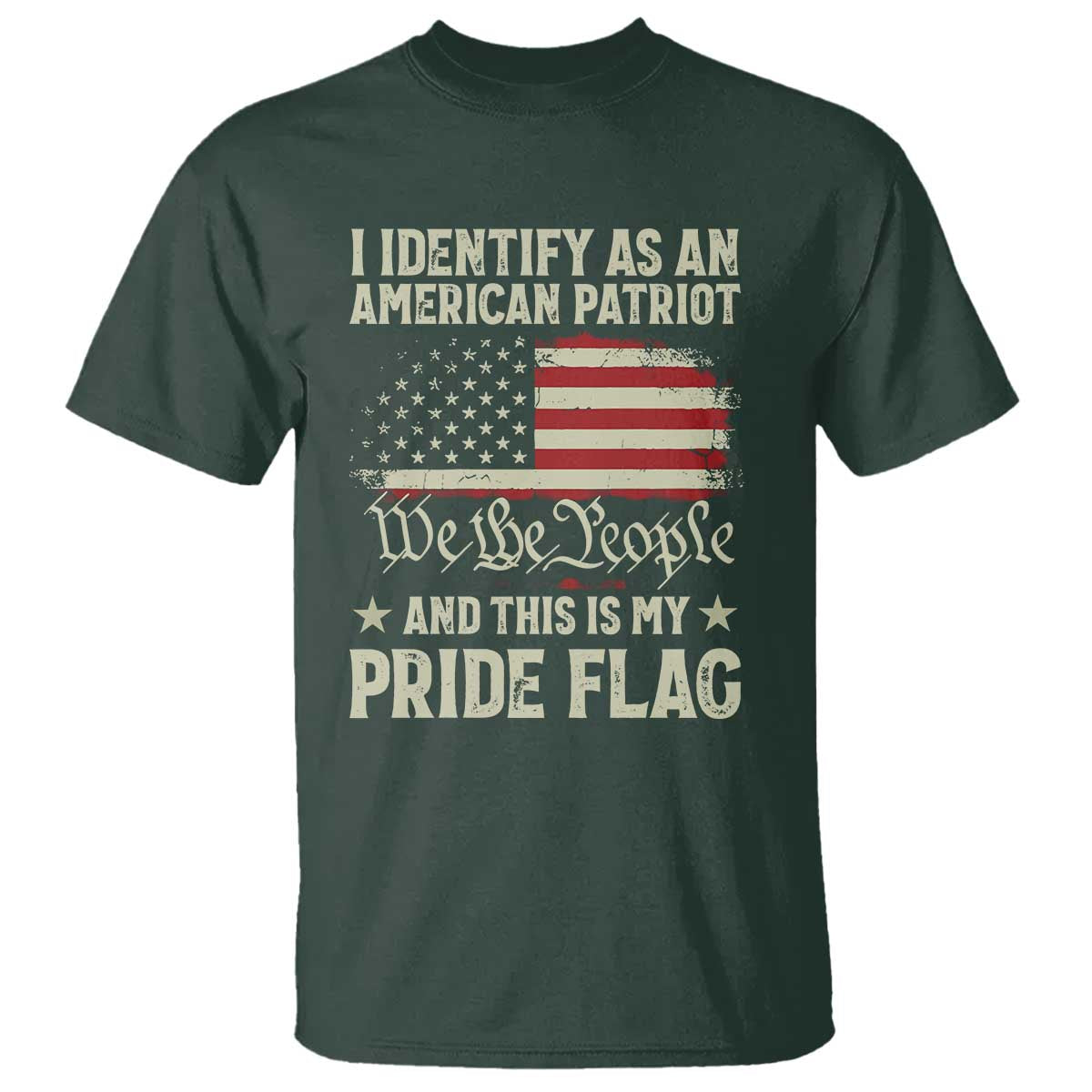 Funny I Identify As An American Patriot And This Is My Pride Flag T Shirt - Wonder Print Shop