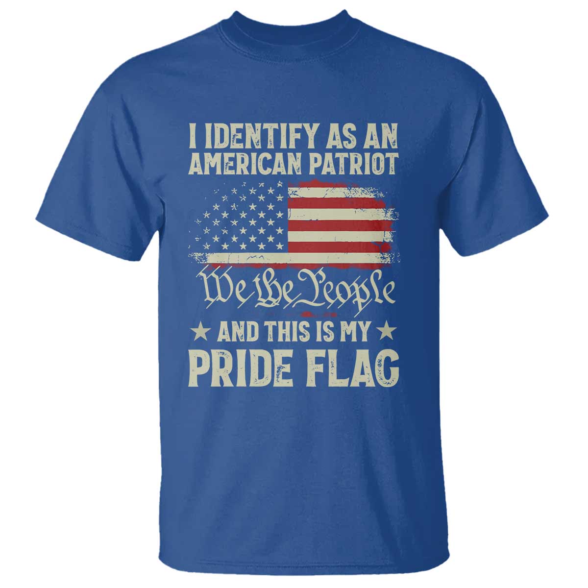 Funny I Identify As An American Patriot And This Is My Pride Flag T Shirt - Wonder Print Shop