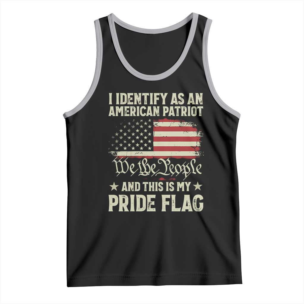 Funny I Identify As An American Patriot And This Is My Pride Flag Tank Top - Wonder Print Shop