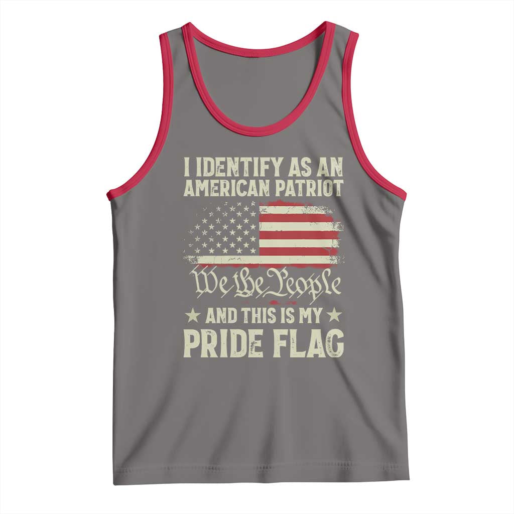 Funny I Identify As An American Patriot And This Is My Pride Flag Tank Top - Wonder Print Shop