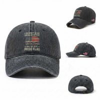 Funny I Identify As An American Patriot And This Is My Pride Flag Washed Cotton Baseball Cap