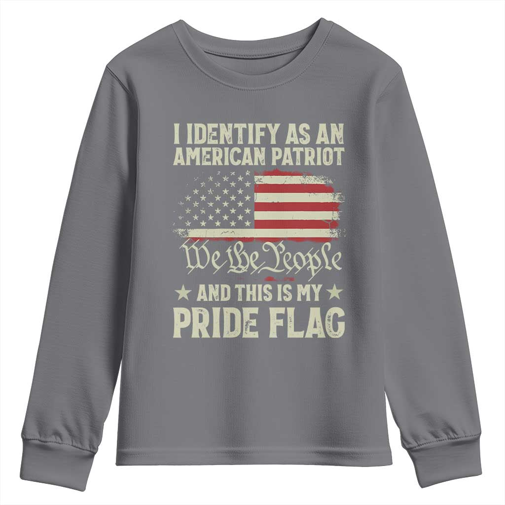 Funny I Identify As An American Patriot And This Is My Pride Flag Youth Sweatshirt - Wonder Print Shop
