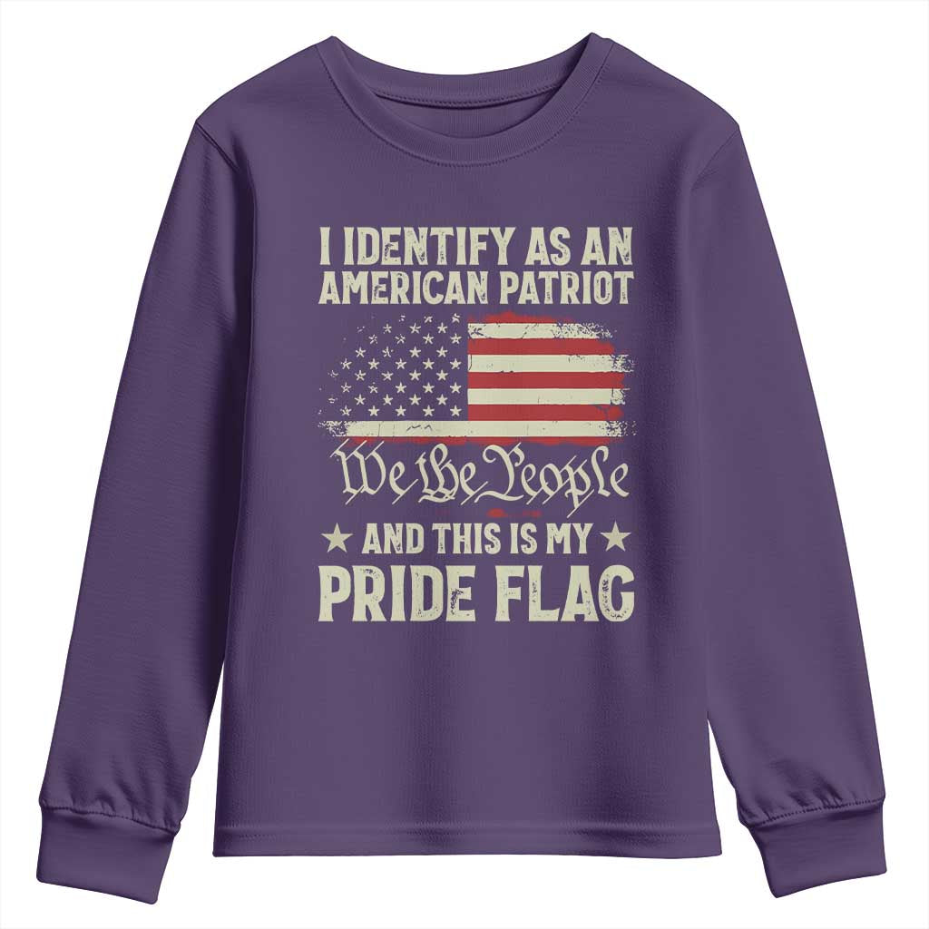 Funny I Identify As An American Patriot And This Is My Pride Flag Youth Sweatshirt - Wonder Print Shop