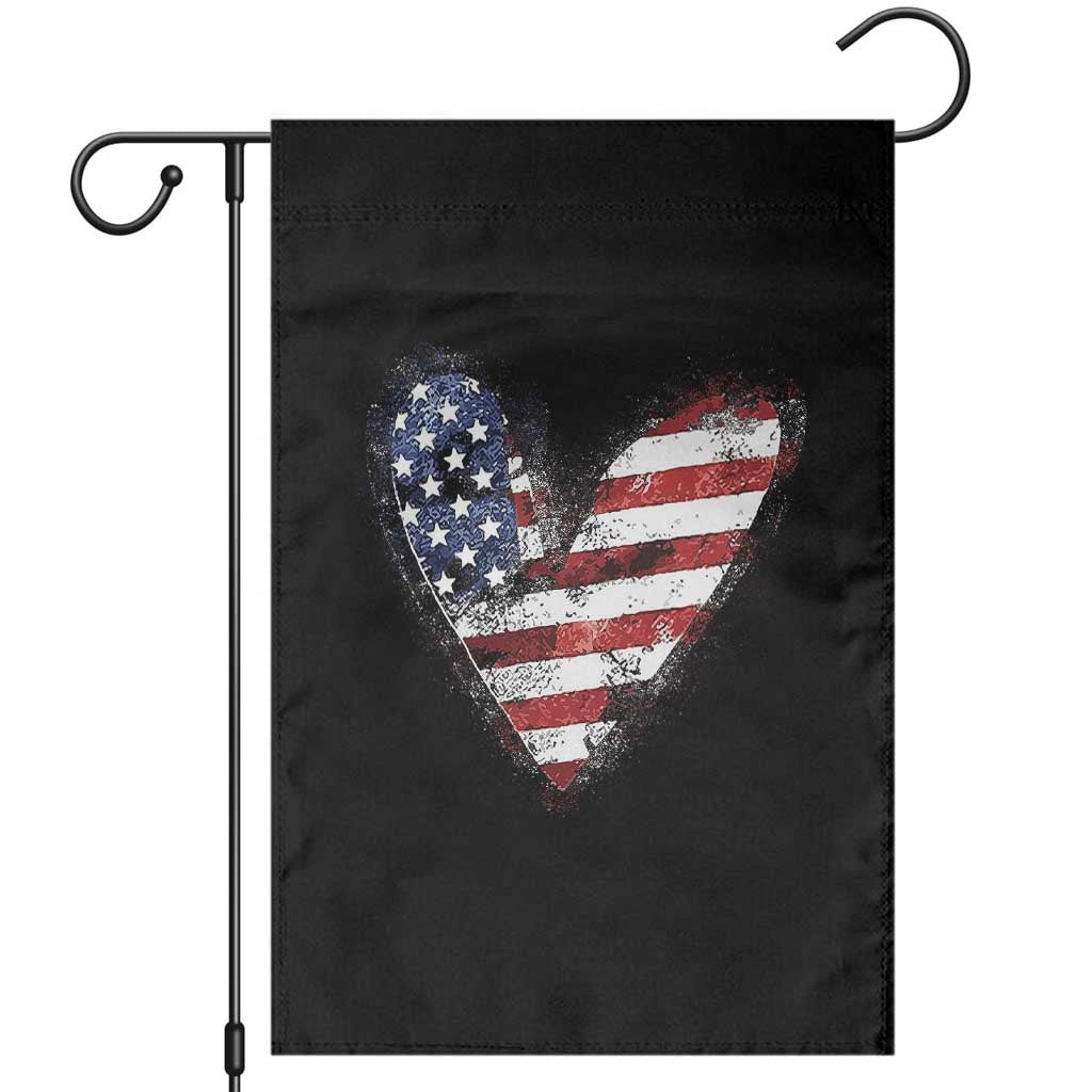 4th of July American Flag Heart USA Patriotic Garden Flag - Wonder Print Shop