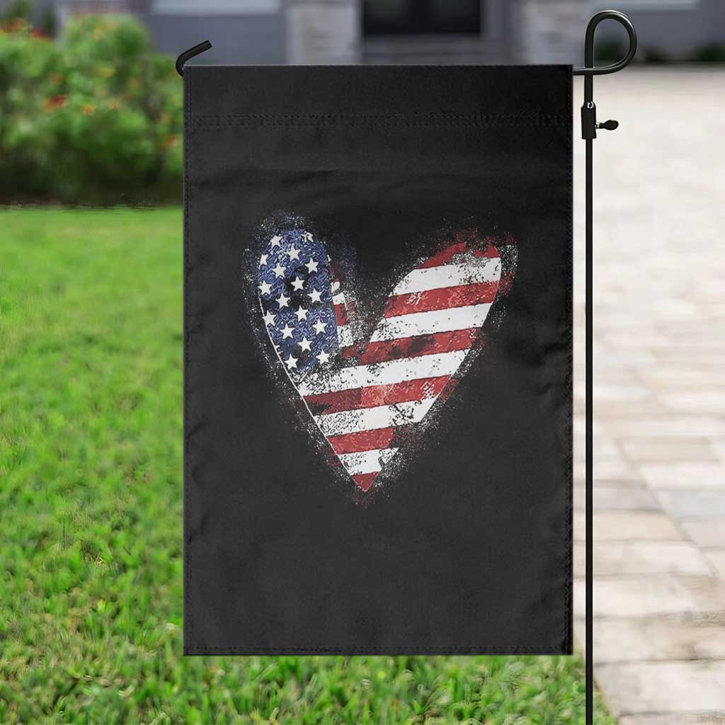 4th of July American Flag Heart USA Patriotic Garden Flag - Wonder Print Shop