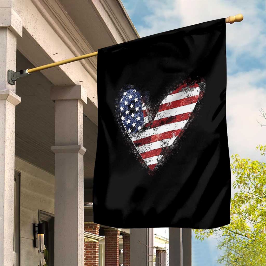 4th of July American Flag Heart USA Patriotic Garden Flag - Wonder Print Shop