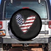 4th of July American Flag Heart USA Patriotic Spare Tire Cover - Wonder Print Shop