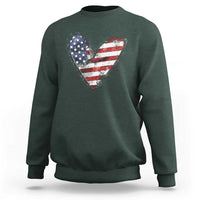 4th of July American Flag Heart USA Patriotic Sweatshirt - Wonder Print Shop