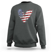 4th of July American Flag Heart USA Patriotic Sweatshirt - Wonder Print Shop