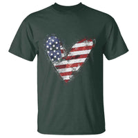 4th of July American Flag Heart USA Patriotic T Shirt - Wonder Print Shop