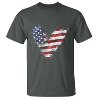 4th of July American Flag Heart USA Patriotic T Shirt - Wonder Print Shop