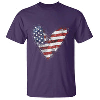 4th of July American Flag Heart USA Patriotic T Shirt - Wonder Print Shop