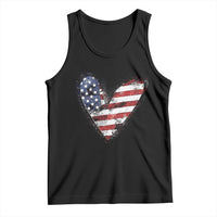 4th of July American Flag Heart USA Patriotic Tank Top - Wonder Print Shop