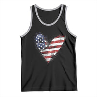 4th of July American Flag Heart USA Patriotic Tank Top - Wonder Print Shop