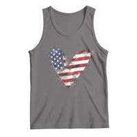 4th of July American Flag Heart USA Patriotic Tank Top - Wonder Print Shop