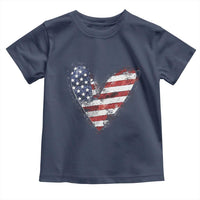 4th of July American Flag Heart USA Patriotic Toddler T Shirt - Wonder Print Shop