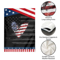 4th of July American Flag Heart USA Patriotic Garden Flag