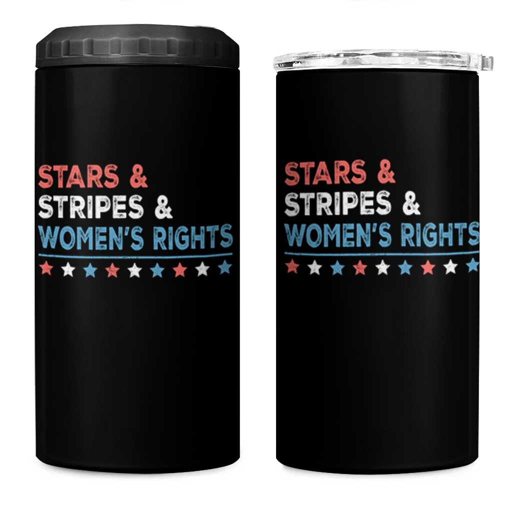 Stars Stripes And Women's Rights 4 in 1 Can Cooler Tumbler 4th Of July Equal Rights - Wonder Print Shop