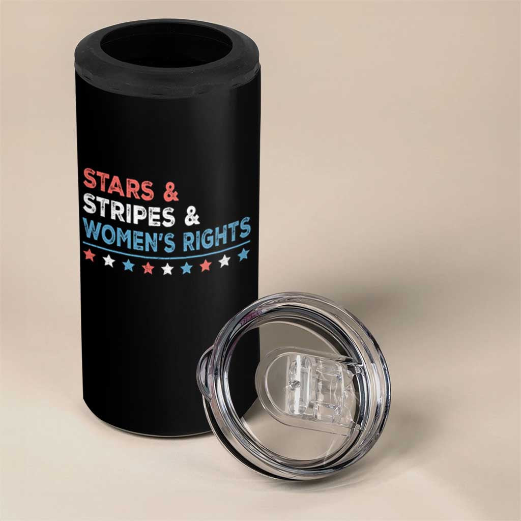 Stars Stripes And Women's Rights 4 in 1 Can Cooler Tumbler 4th Of July Equal Rights - Wonder Print Shop