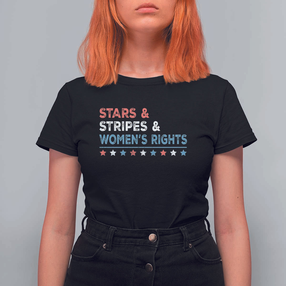 Stars Stripes And Women's Rights T Shirt For Women 4th Of July Equal Rights - Wonder Print Shop