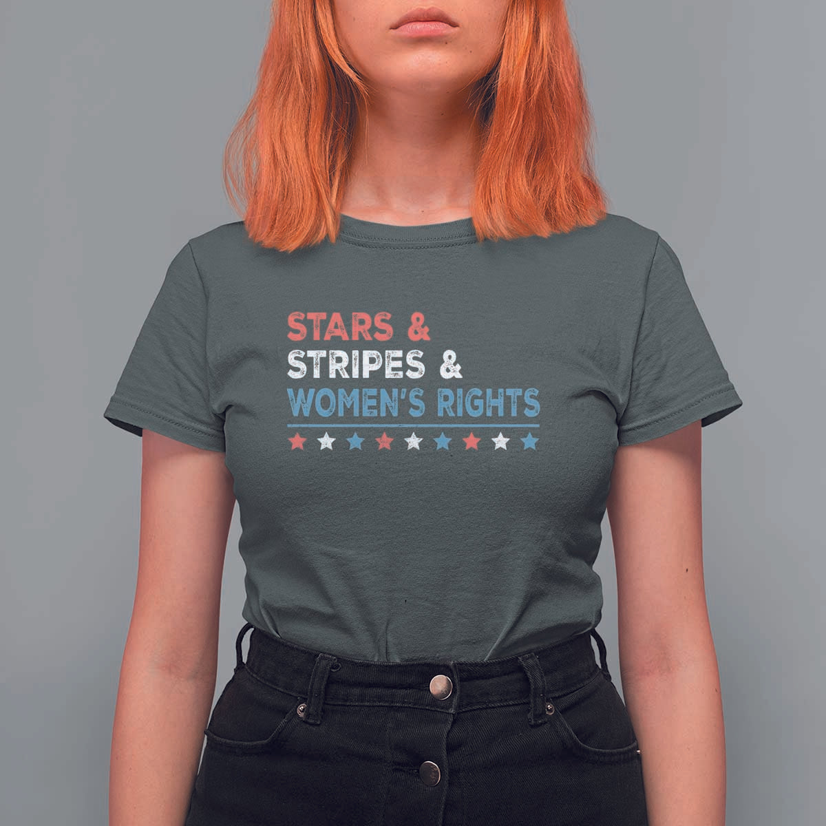 Stars Stripes And Women's Rights T Shirt For Women 4th Of July Equal Rights - Wonder Print Shop