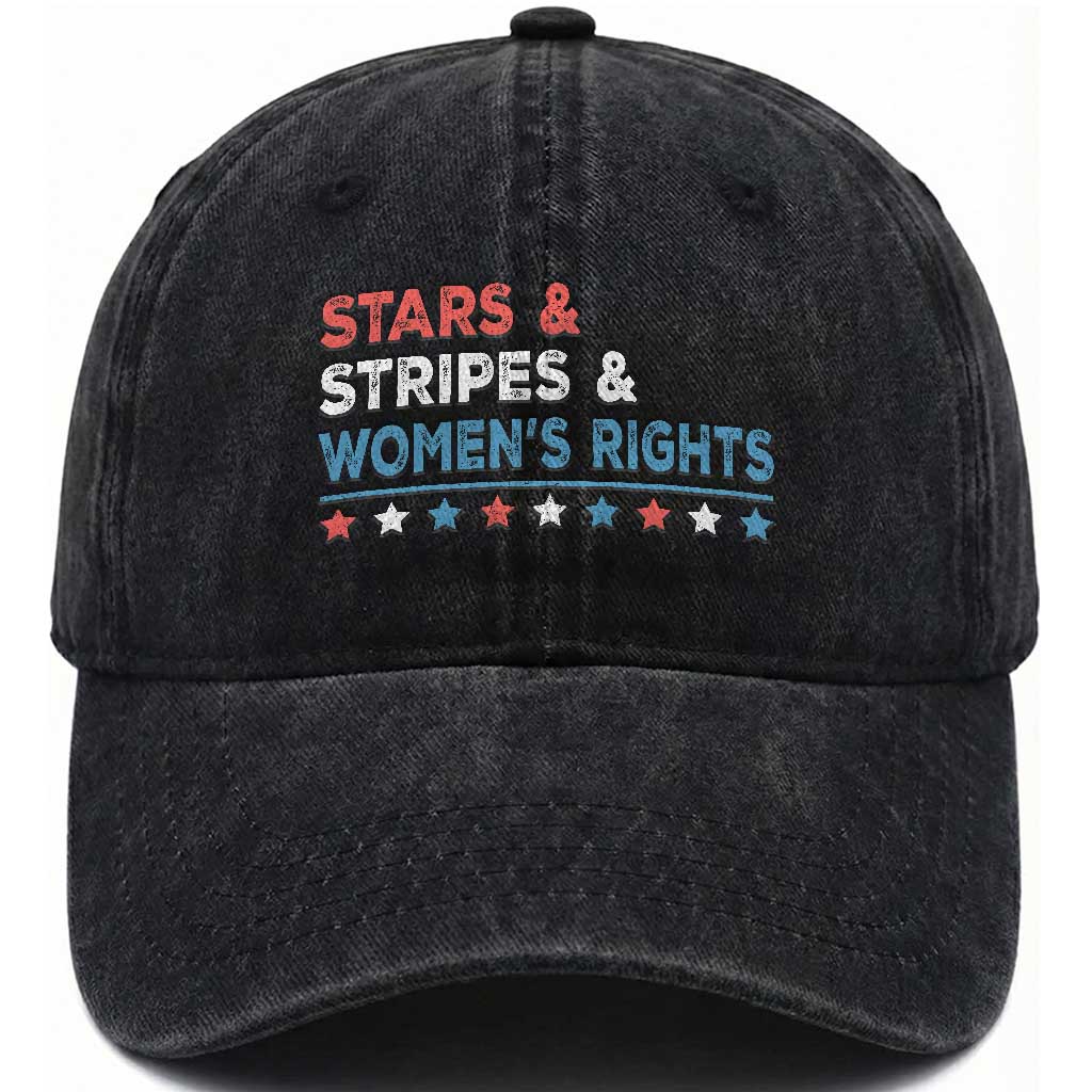 Stars Stripes And Women's Rights Washed Cotton Baseball Cap 4th Of July Equal Rights