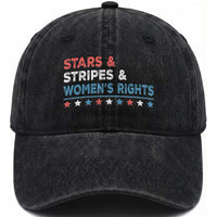 Stars Stripes And Women's Rights Washed Cotton Baseball Cap 4th Of July Equal Rights