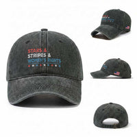 Stars Stripes And Women's Rights Washed Cotton Baseball Cap 4th Of July Equal Rights