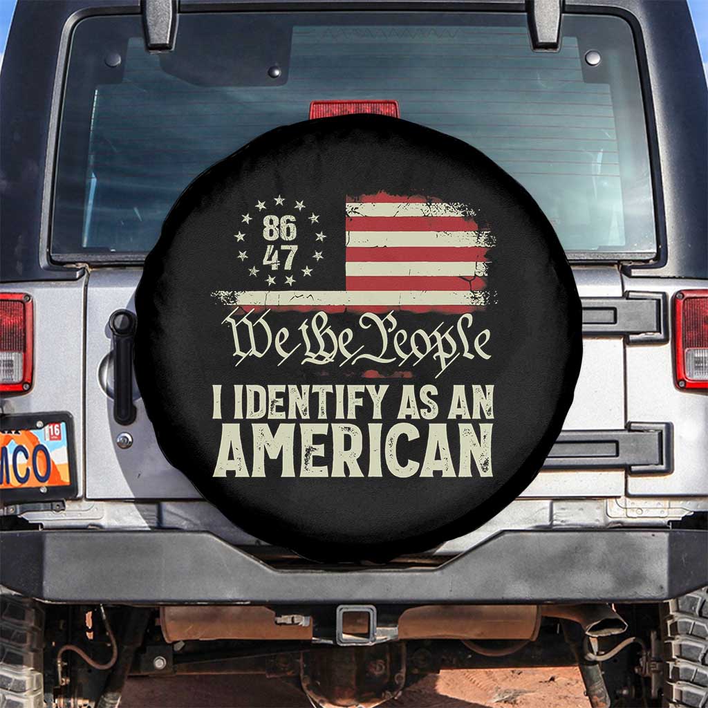 Funny 8647 I Identify As An American Spare Tire Cover American Flag - Wonder Print Shop