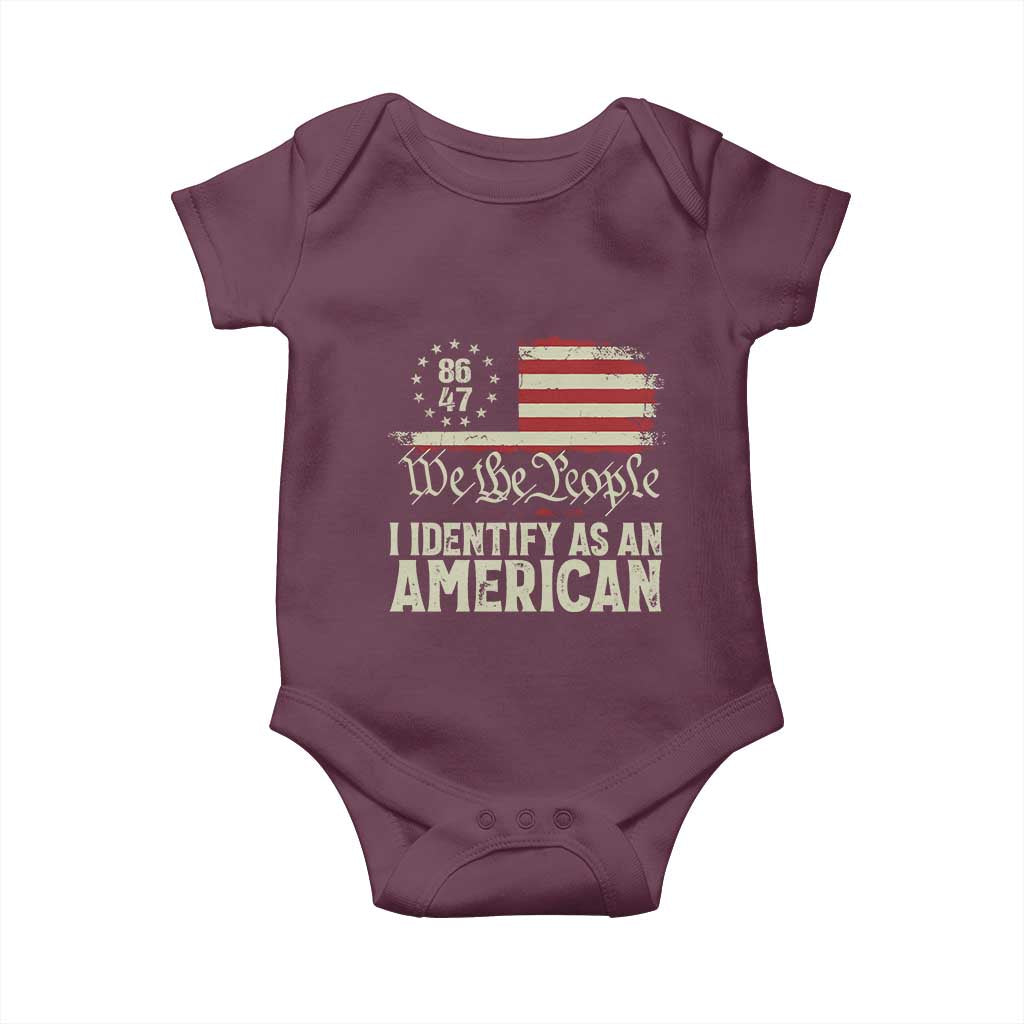 Funny 8647 I Identify As An American Baby Onesie American Flag - Wonder Print Shop
