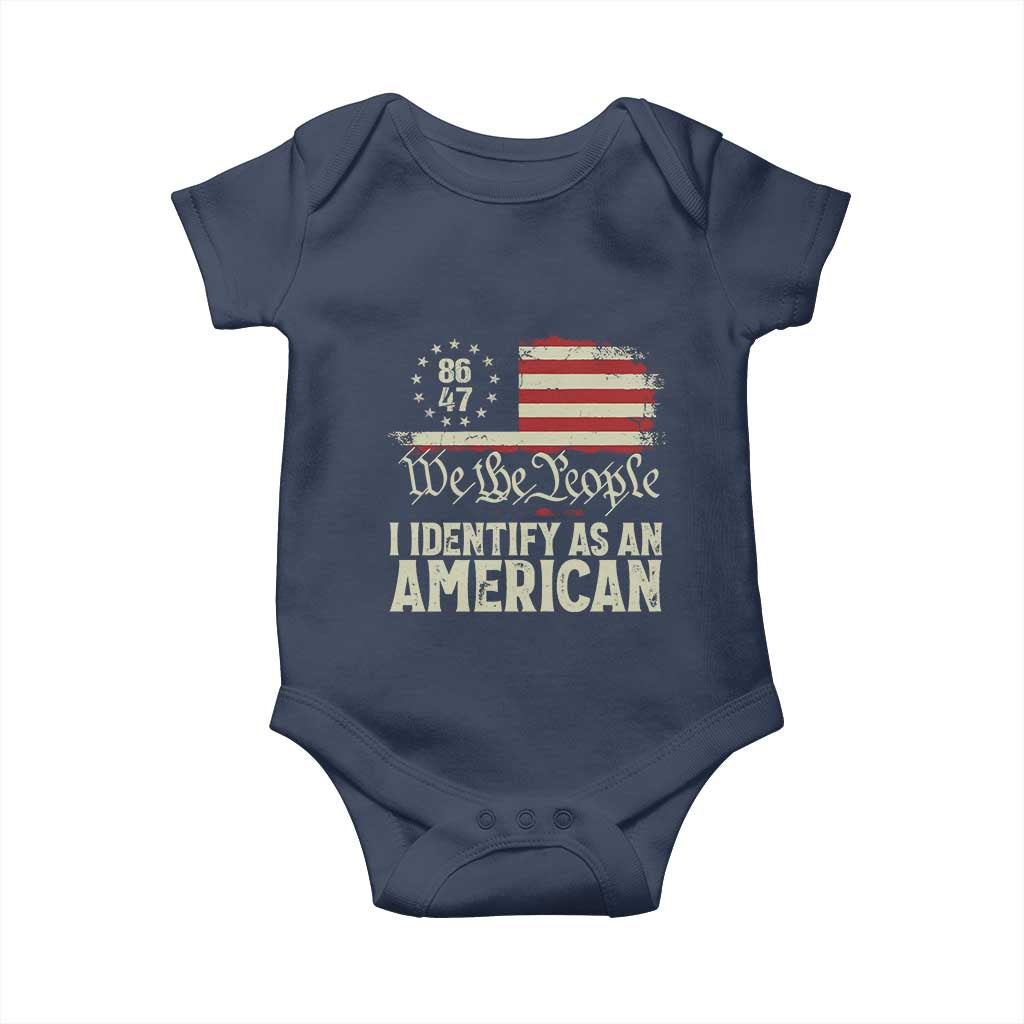 Funny 8647 I Identify As An American Baby Onesie American Flag - Wonder Print Shop