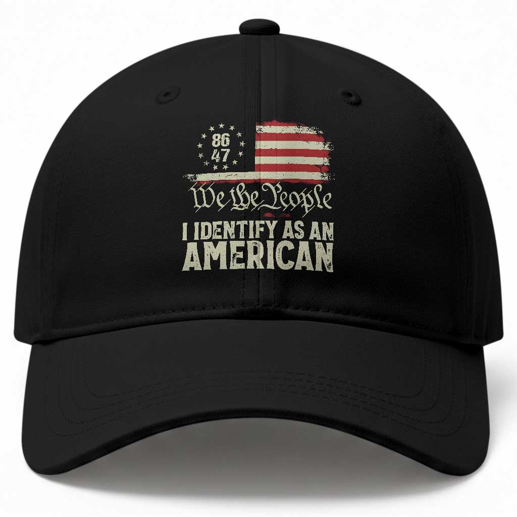 Funny 8647 I Identify As An American Baseball Cap American Flag