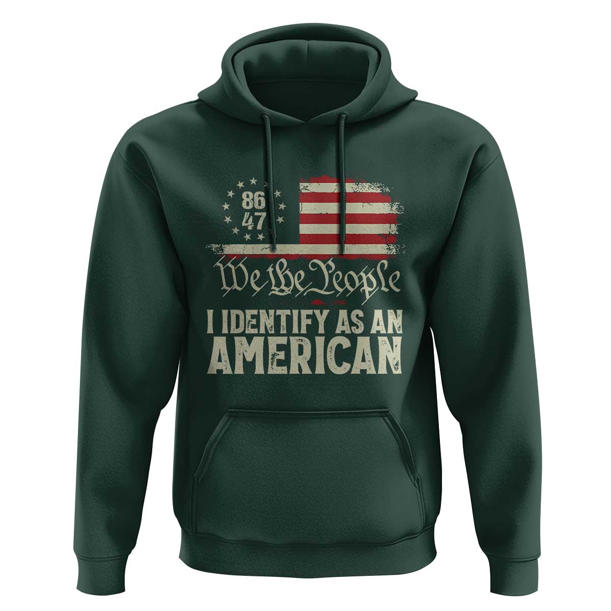 Funny 8647 I Identify As An American Hoodie American Flag - Wonder Print Shop