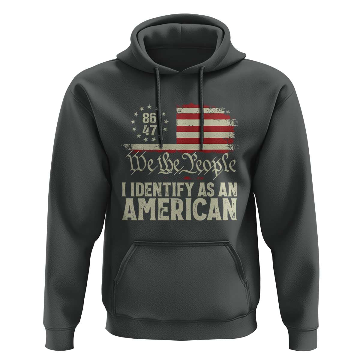 Funny 8647 I Identify As An American Hoodie American Flag - Wonder Print Shop