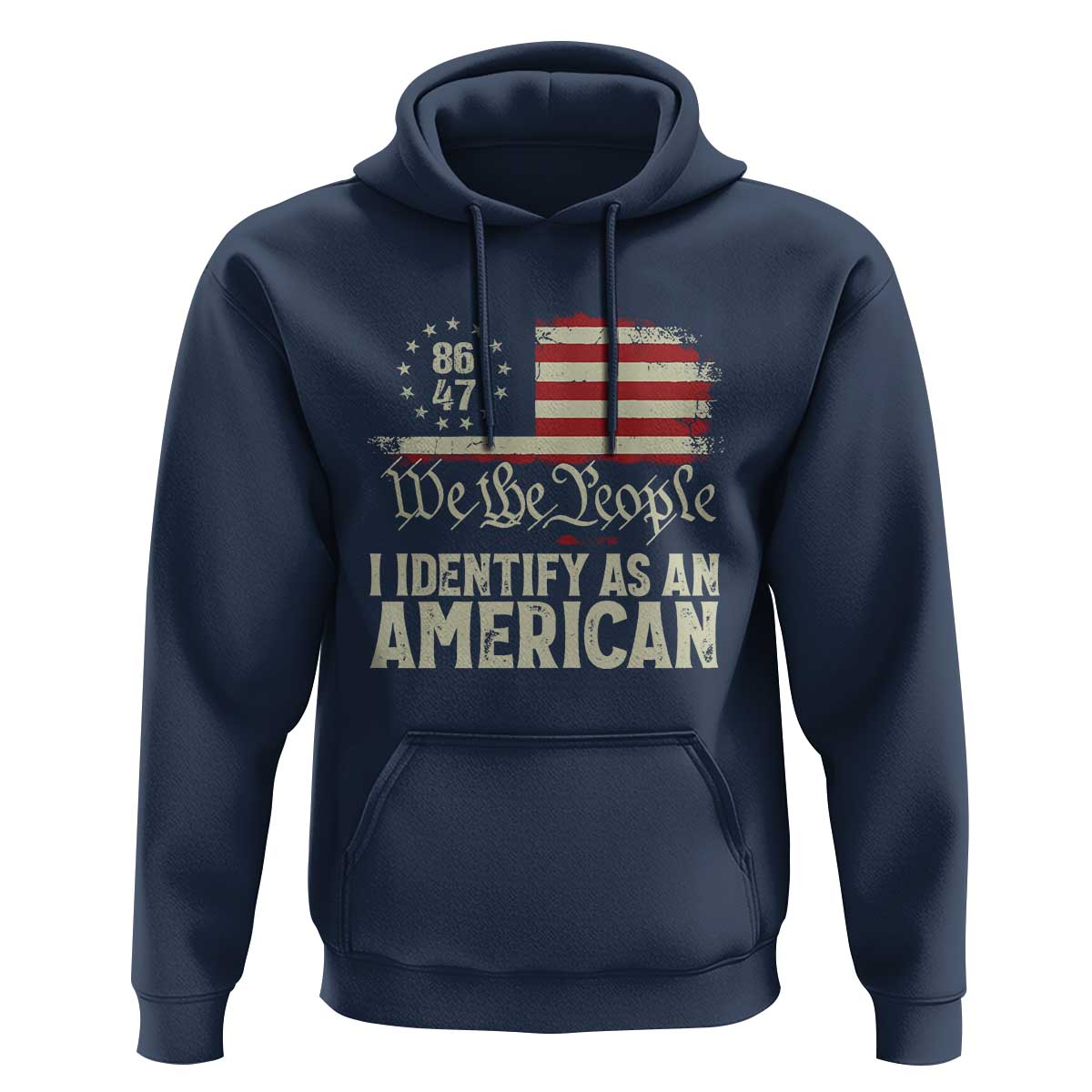 Funny 8647 I Identify As An American Hoodie American Flag - Wonder Print Shop