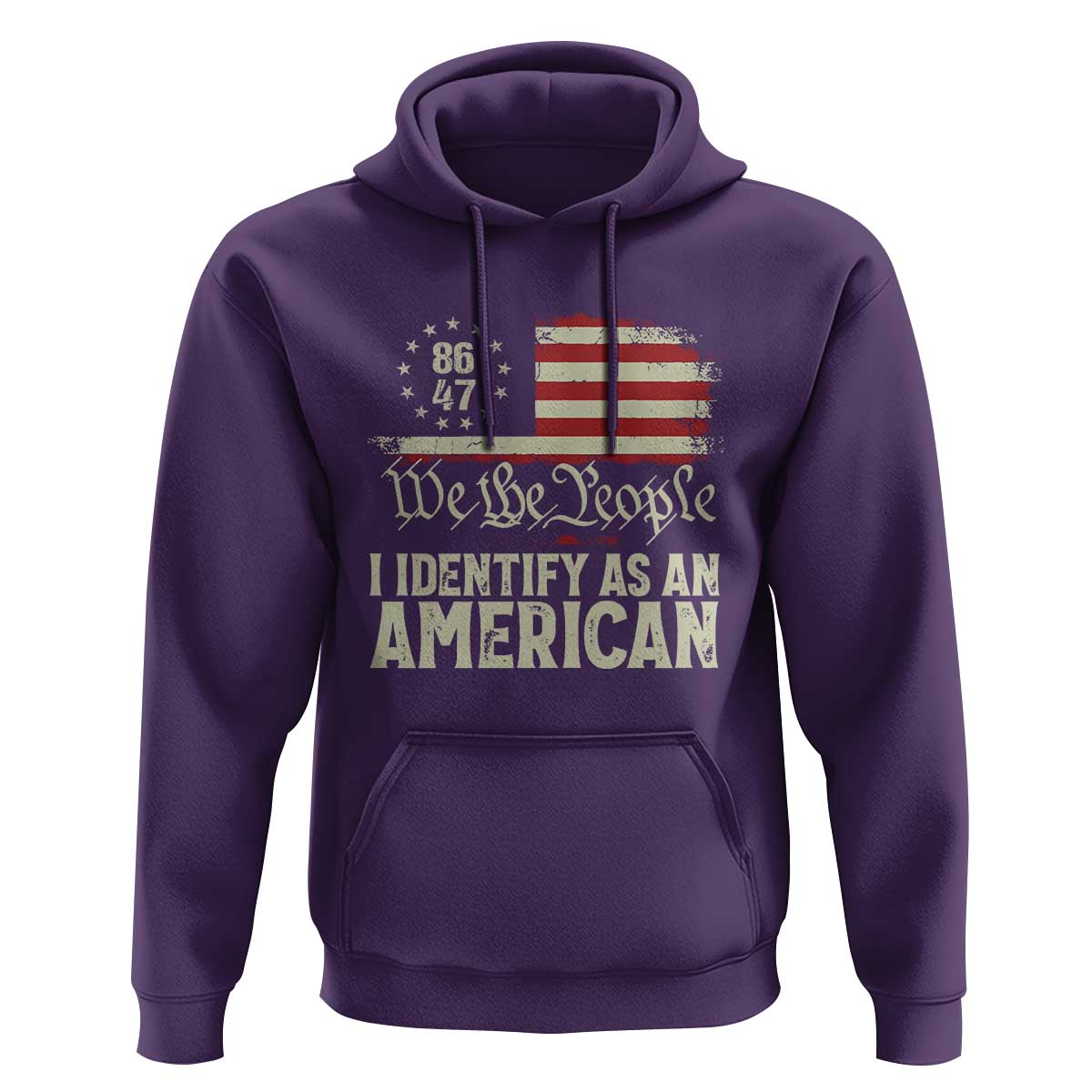 Funny 8647 I Identify As An American Hoodie American Flag - Wonder Print Shop