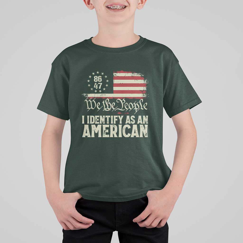 Funny 8647 I Identify As An American T Shirt For Kid American Flag - Wonder Print Shop