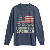 Funny 8647 I Identify As An American Long Sleeve Shirt American Flag - Wonder Print Shop