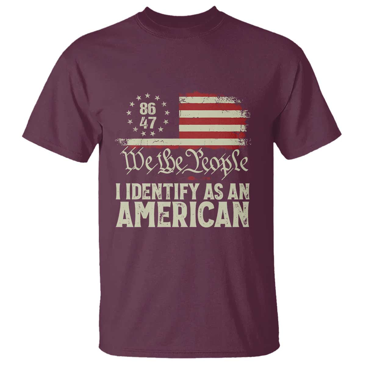 Funny 8647 I Identify As An American T Shirt American Flag - Wonder Print Shop