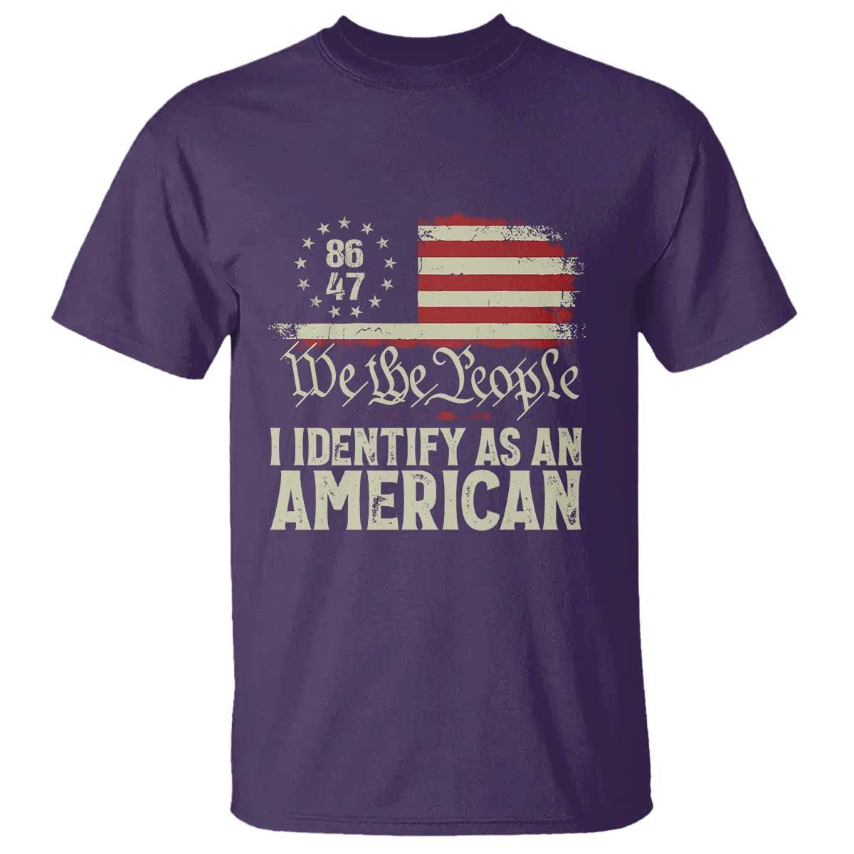 Funny 8647 I Identify As An American T Shirt American Flag - Wonder Print Shop
