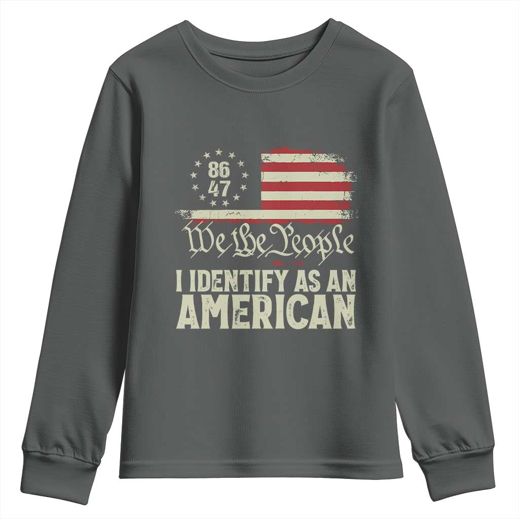 Funny 8647 I Identify As An American Youth Sweatshirt American Flag - Wonder Print Shop