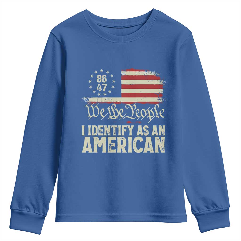 Funny 8647 I Identify As An American Youth Sweatshirt American Flag - Wonder Print Shop